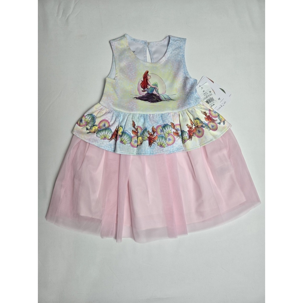 Pippa & Julie Disney Ariel Little Mermaid Girls 4T Tulle Tutu Dress pink NWT